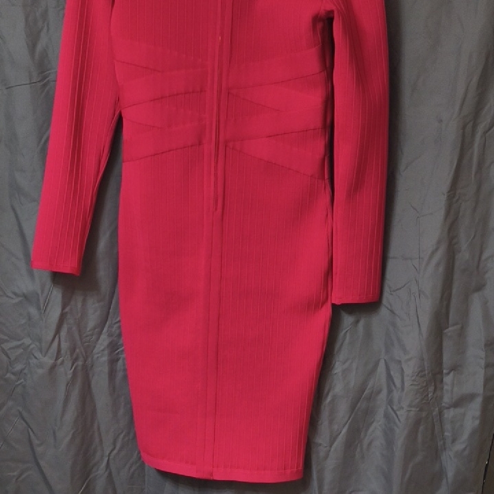 VENUS Vibrant Pink Long Sleeve Dress - Picture 16 of 16